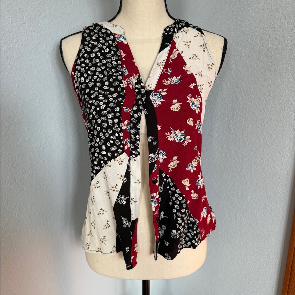 Floral Patchwork Sleeveless Top